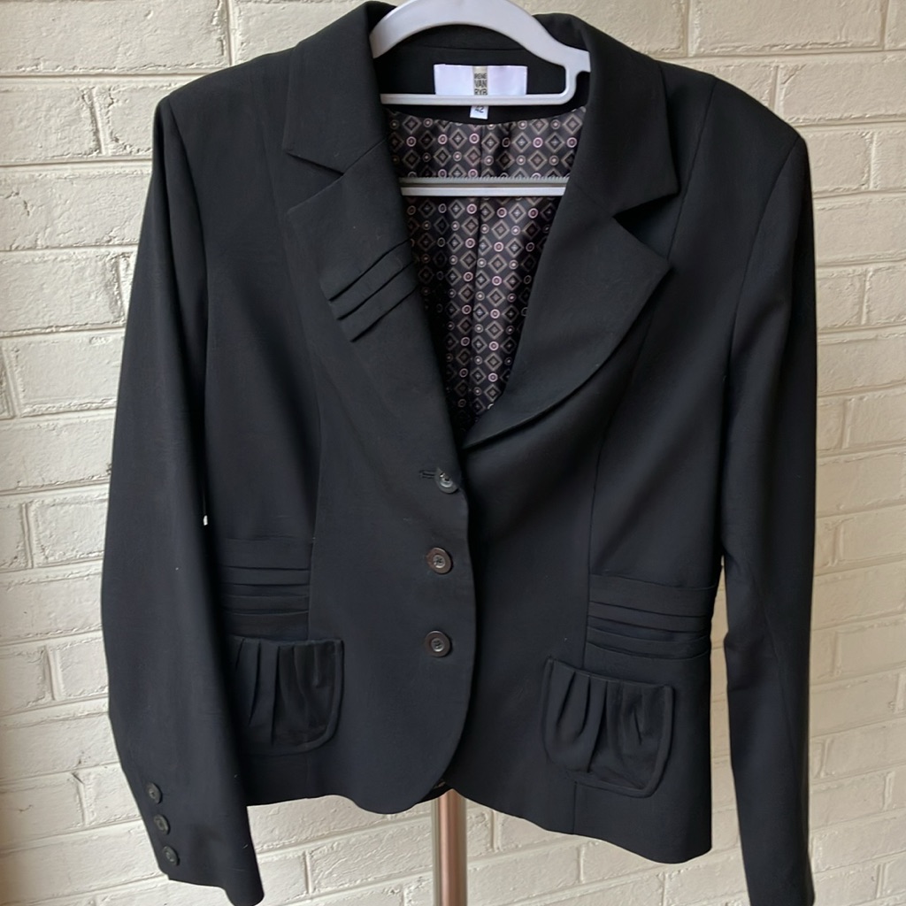 Irene Van Ryb Black Blazer Excellent Condition Size 42 Medium